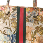 GG Supreme Monogram Water Flora Web Large Ophidia Tote Beige White Multicolor