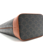 Triomphe Canvas Calfskin Small Bucket Bag Tan