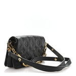 Lambskin Embossed Monogram Pochette Coussin Crossbody Black