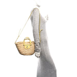 Palm Leaf Raffia Small Macy Tote Natural Sunbleached