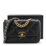 Lambskin Quilted Medium Chanel 19 Flap Black