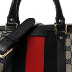 Monogram Selleria Calfskin Vintage Web Medium Boston Beige Blue