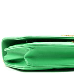 Shiny Goatskin Quilted Chanel 19 Wallet On Chain WOC Green