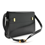 Smooth Calfskin Small Manhattan Shoulder Bag Black