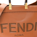 Vitello King Plexiglass Medium Fendi Sunshine Shopper Tote Cuoio