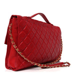 Lambskin Quilted Single Flap Red