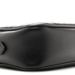 Calfskin Matelasse Monochrome Small GG Marmont Chain Shoulder Bag Black