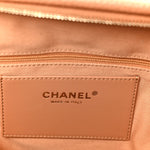 Shiny Caviar Quilted Large Bowling Bag Brown