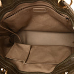 Crumpled Grained Calfskin Large Coco Pleats Tote Khaki