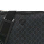 GG Supreme Monogram Azalea Calfskin Retro Interlocking G Wristlet Messenger Bag Black