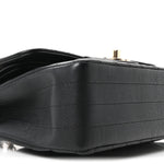 Caviar Chevron Quilted Small Double Flap Black