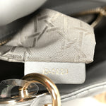 Lambskin Cannage Mini Lady Dior Gray Opaline