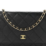 Caviar Quilted Wallet On Chain WOC Black