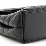 Calfskin Y Quilted Monogram Small Loulou Chain Satchel Black