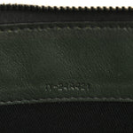 Calfskin Gancini Embossed Wristlet Clutch Dark Green