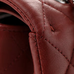 Lambskin Quilted Medium Double Flap Burgundy