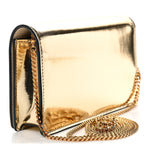 Patent Metallic Crystal Medusa Clutch On Chain Gold