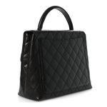 Caviar Quilted Jumbo Kelly Flap Black