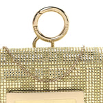 Crystal Vitello Laminato FF Nano Maxi Buckle Baguette Charm Light Gold