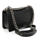 Lambskin Quilted Medium Boy Flap Black