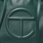 Vegan Leather Large Shopping Bag Dark Olive