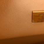 Caviar Quilted Medium Double Flap Beige