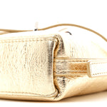 Metallic Tumbled Calfskin Nano Voyou Bag Golden Sand