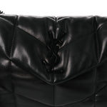 Lambskin Quilted Toy Loulou Puffer Monogram Monochrome Chain Satchel Black