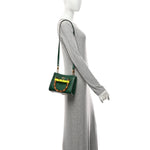 Wonka Grain Calfskin Mini Diana Tote Bag Green Yellow Fluo