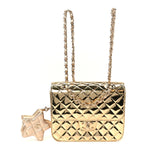 Mirror Calfskin Metallic Calfskin Quilted Hollywood Boulevard Backpack With Coin Purse Gold