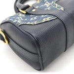 X NIGO Taurillon Monogram Denim Drip Keepall XS Blue
