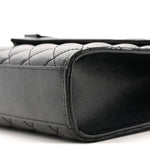 Grain De Poudre Textured Mixed Matelasse Triquilt Medium Monogram Monochrome Satchel Black