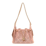 Perforated Calfskin Quilted Mini Chanel 25 Handbag Light Pink