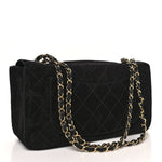 Suede Calfskin Small Souplissimo Maxi Flap Black