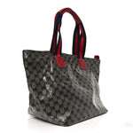 Crystal Monogram Large Web Handle Bucket Tote Red