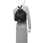 Lambskin CC Drawstring Backpack Black