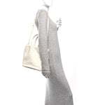 Calfskin Intrecciato Small Castello Bucket Bag White