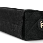 Denim Quilted Mini Chanel 25 Handbag Dark Blue