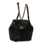 Calfskin Matelasse GG Marmont Flap Backpack Black