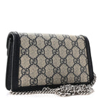 GG Supreme Monogram Textured Dollar Calfskin Super Mini Dionysus Shoulder Bag Beige Blue