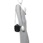 Caviar Quilted CC North South Filigree Vanity Case Black