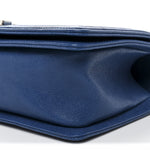 Caviar Quilted Medium Boy Flap Dark Blue