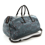 X FUTURE Denim Calfskin Logo Print Travel Bag Blue Brown