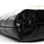 Shiny Calfskin Quilted Small Chanel 22 Black