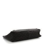 Denim Monogram Large Abbey Tote Dark Brown