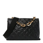 Lambskin Embossed Monogram Coussin MM Black