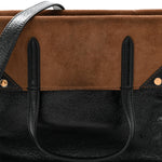 Agnello Old Shine Vitello Go Rain Small Flip Tote Black Marrone