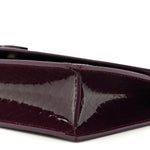 Patent Birdy Snakeskin Embossed Loubi54 Crossbody Clutch Merlot