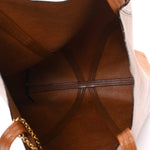 Grained Calfskin Large Spin Tote Clay Brown