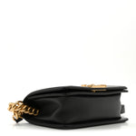 Calfskin Quilted Small Boy Flap Black